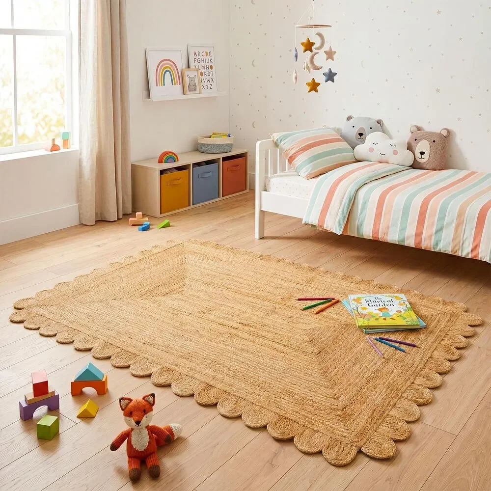 Handwoven 100% Natural Jute Rugs For Living Area,Bedroom,  5x8' (1139)